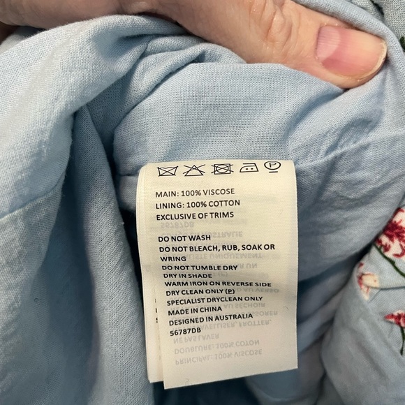 Bardot Ruched Floral Midi Dress in Sky Roses size 8 - Picture 6 of 7